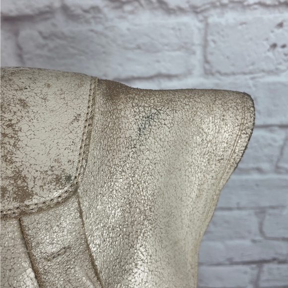 Frye Crackle White Leather Veronica Short Bootie Size 7.5 - Picture 8 of 9